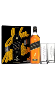 WHISKY JOHNNIE WALKER BLACK 0,7L + 2 SZKLANKI