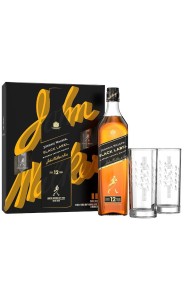 WHISKY JOHNNIE WALKER BLACK 0,7L + 2 SZKLANKI