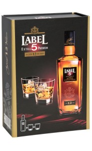 WHISKY LABEL 5 0,7L 40% + 2 SZKLANKI