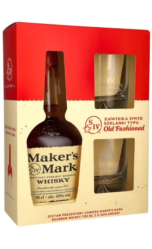 WHISKY MAKERS MARK BOUBON 0,7L + 2 SZKLANKI