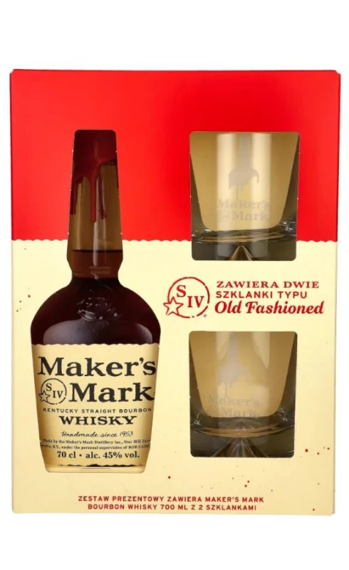 WHISKY MAKERS MARK BOUBON 0,7L + 2 SZKLANKI