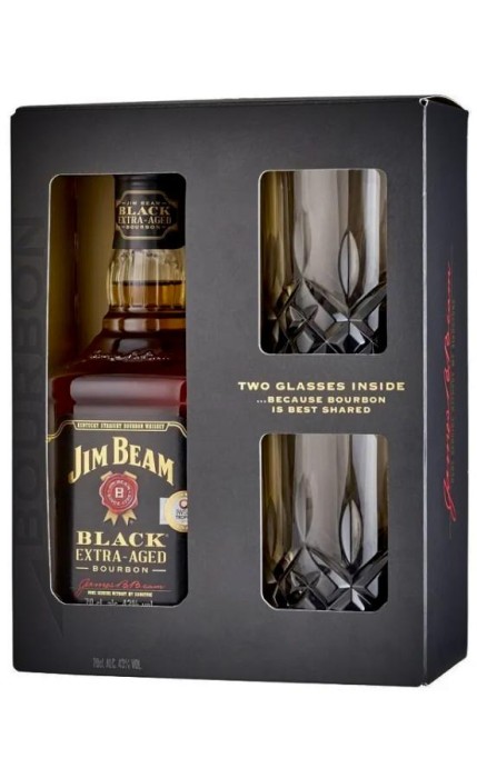 BOURBON JIM BEAM BLACK 0,7L+2SZKLANKI