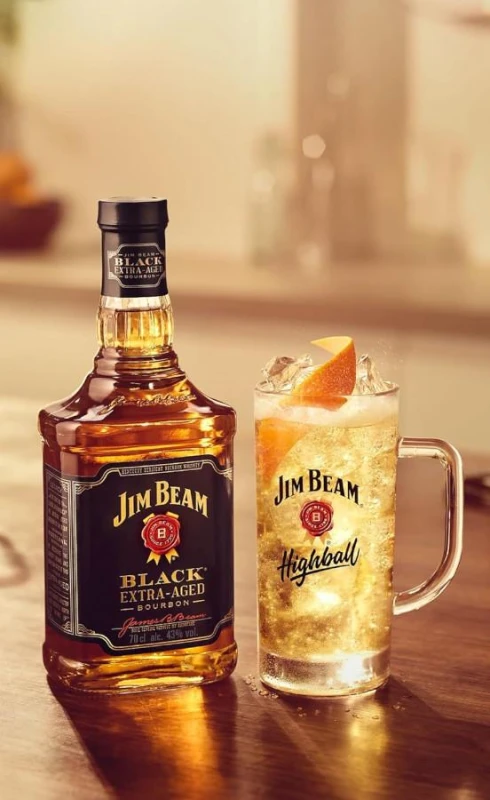 BOURBON JIM BEAM BLACK 0,7L+2SZKLANKI
