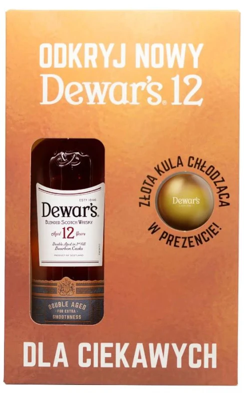 WHISKY DEWARS 12YO 0,7L + KULA CHŁODZĄCA