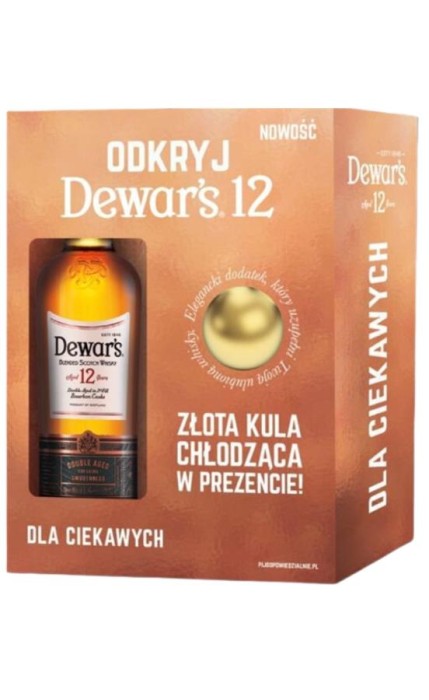 WHISKY DEWARS 12YO 0,7L + KULA CHŁODZĄCA