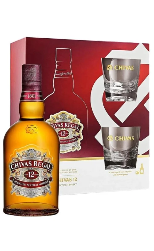 WHISKY CHIVAS 12YO 0,7L + 2 SZKLANKI