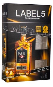 WHISKY LABEL 5 0,7L 40% + 2 SZKLANKI