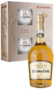 BRANDY BUDAFOK + 2  KIELISZKI 0,7L 36%
