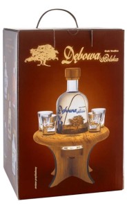 WÓDKA DĘBOWA 0,7L + STOLIK + 4 KIELISZKI