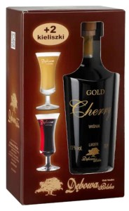 WÓDKA DĘBOWA GOLD CHERRY + 2 KIELISZKI 0,7L 30%