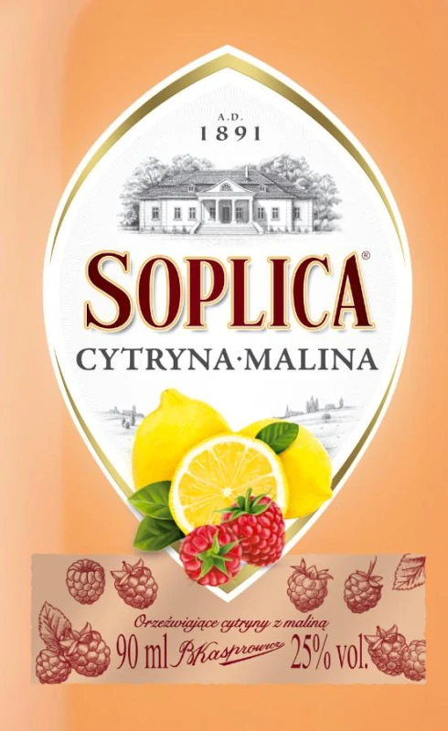 WÓDKA SOPLICA CYTRYNA - MALINA 0,09L 28%