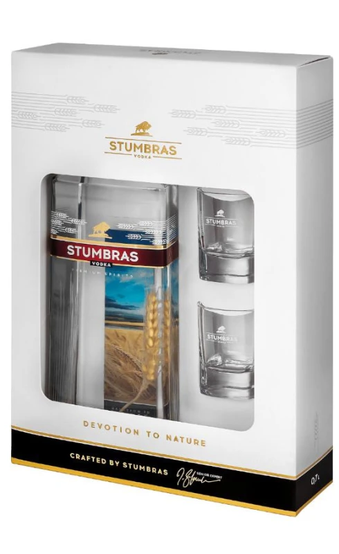 WÓDKA STUMBRAS 0,7L + 2 KIELISZKI