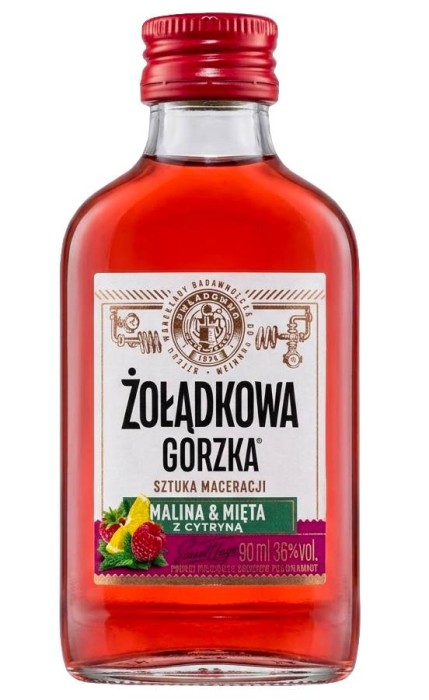 WÓDKA ŻOŁĄDKOWA GORZKA MALINA-MIĘTA 0,09L