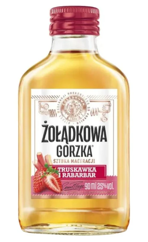 WÓDKA ŻOŁĄDKOWA GORZKA TRUSKAWKA RABARBAR 0,09L