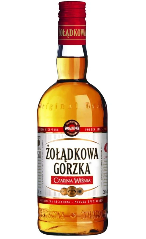WÓDKA ŻOŁĄDKOWA GORZKA Z CZARNĄ WIŚNIĄ 0,5L 30%