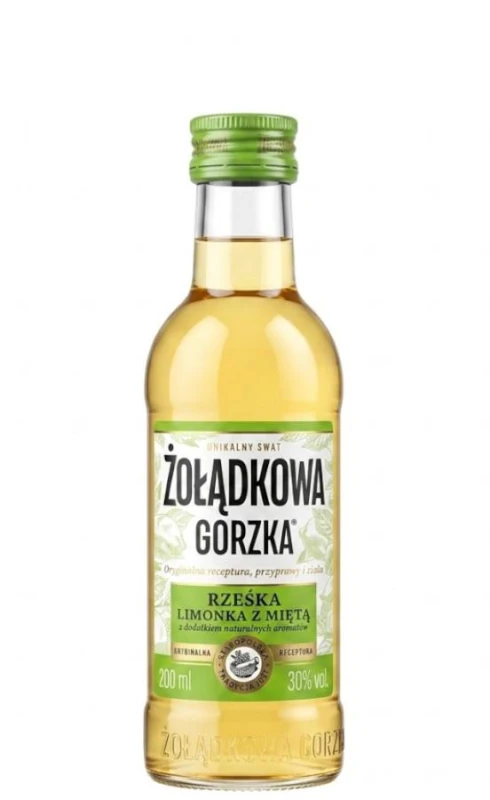 WÓDKA ŻOŁĄDKOWA RZEŚKA LIMONKA-MIĘTA 0,2L 30%