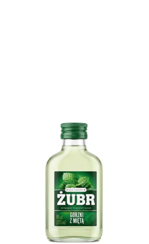 WÓDKA ŻUBR GORZKI Z MIĘTĄ 0,09L 25%