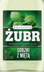 WÓDKA ŻUBR GORZKI Z MIĘTĄ 0,09L 25%