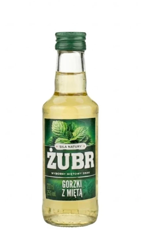 WÓDKA ŻUBR GORZKI Z MIĘTĄ 0,2L 25%