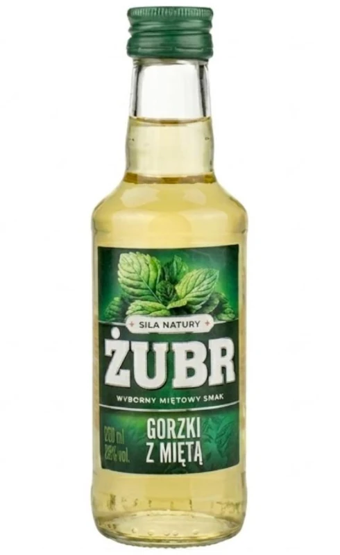 WÓDKA ŻUBR GORZKI Z MIĘTĄ 0,2L 25%