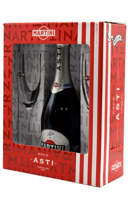 WINO MUSUJĄCE MARTINI ASTI 0,75L + 2 KIELISZKI