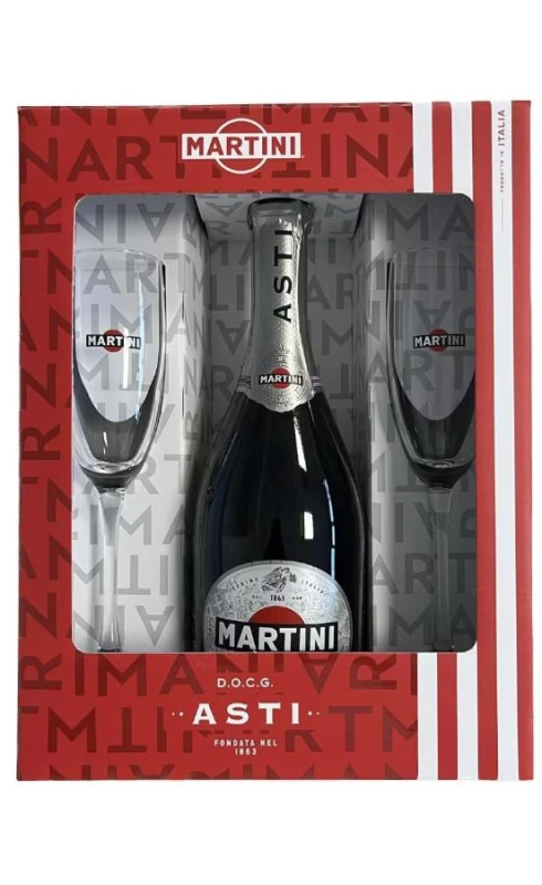 WINO MUSUJĄCE MARTINI ASTI 0,75L + 2 KIELISZKI
