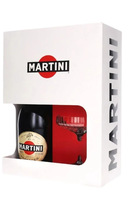 CHAMPAGNE MARTINI PROSECCO 0,75L + 2 KIELISZKI