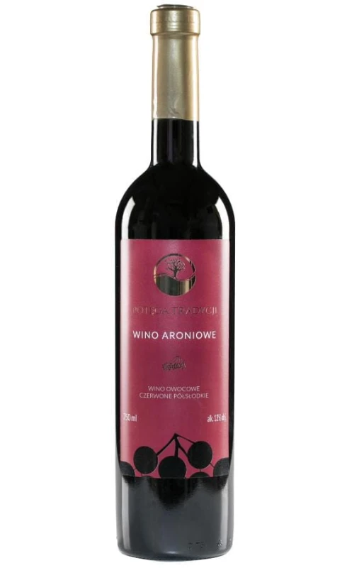 WINO ARONIOWE CZERWONE PÓŁSŁODKIE 750ML