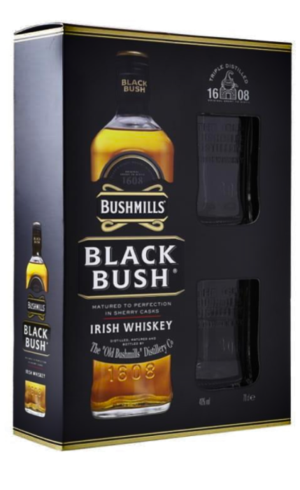 Zestaw prezentowy Bushmills Black Bush 0,7L + 2 szklanki gratis