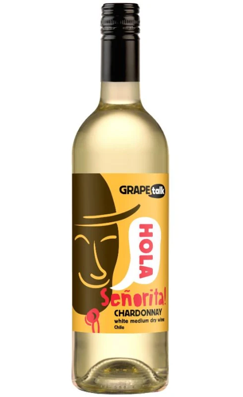 WINO GRAPE TALK CHARDONNAY BIAŁE PÓŁWYTRAWNE 750ML