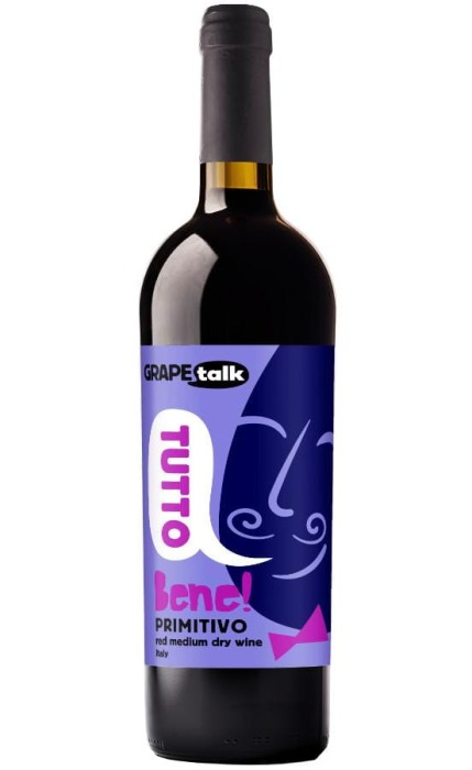WINO GRAPE TALK PRIMITIVO CZERWONE PÓŁWYTRAWNE 750ML