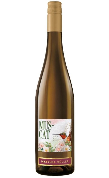 WINO MATYLDA MULLER MUSCAT BIAŁE PÓŁSŁODKIE 750ML