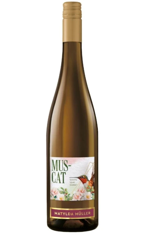 WINO MATYLDA MULLER MUSCAT BIAŁE PÓŁSŁODKIE 750ML