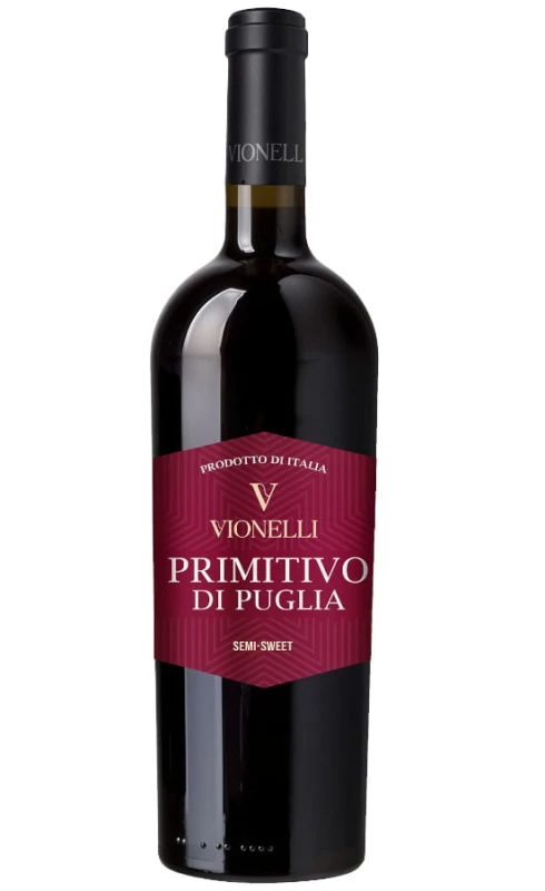 WINO VIONELLI PRIMITIVO DE PUGLIA CZERWONE PÓŁSŁODKIE 750ML 13%