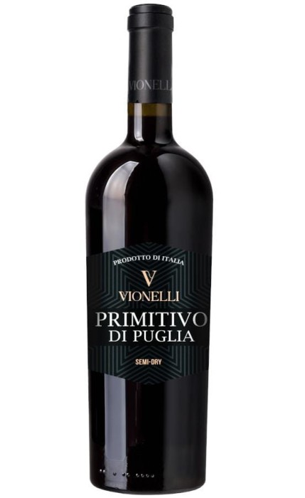 WINO VIONELLI PRIMITIVO DI PUGLIA CZERWONE PÓŁWYTRAWNE 3L