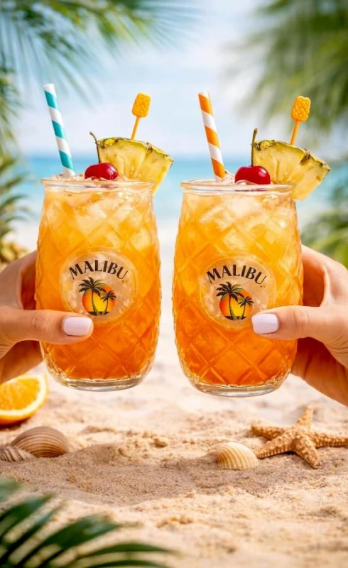 LIKIER MALIBU KARTON + SZKLANKA 0,7L