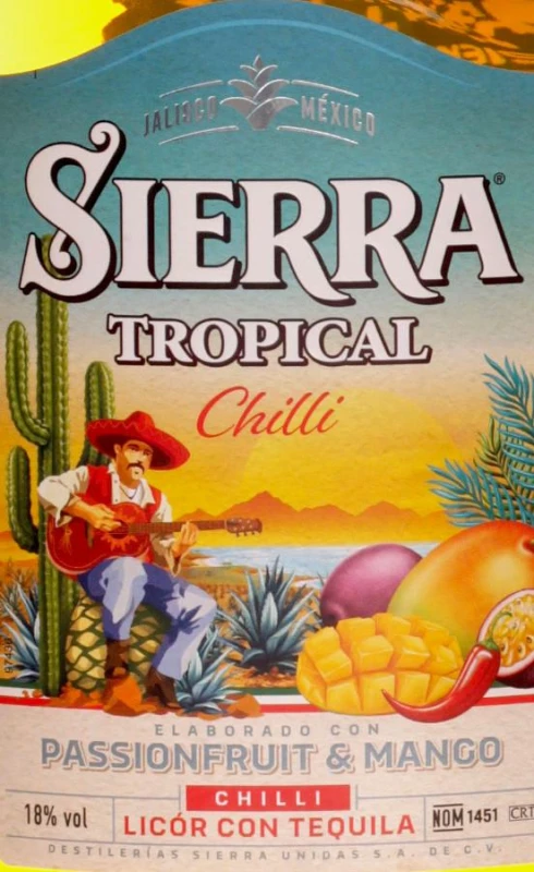 TEQUILA SIERRA TROPICAL CHILI 0,7L