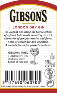 GIN GIBSONS LONDON DRY 0,05L