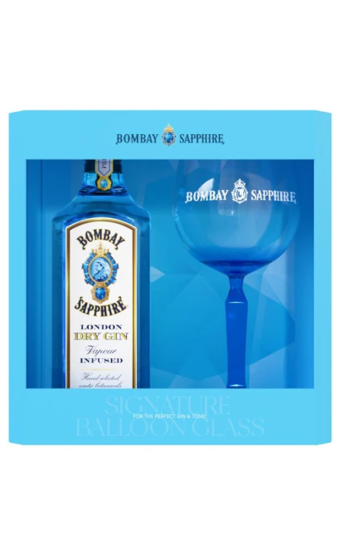 GIN BOMBAY SAPPHIRE 0,7L + KIELISZEK