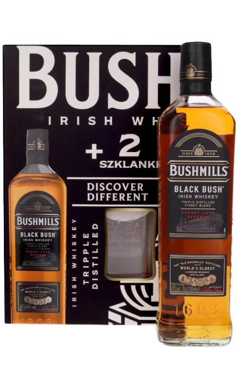 Zestaw prezentowy Bushmills Black Bush 0,7L + 2 szklanki gratis