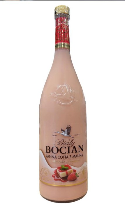 LIKIER BIAŁY BOCIAN PANA COTTA Z MALINĄ 0,5L