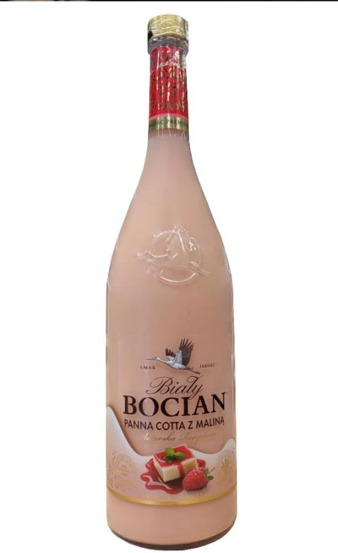 LIKIER BIAŁY BOCIAN PANA COTTA Z MALINĄ 0,5L
