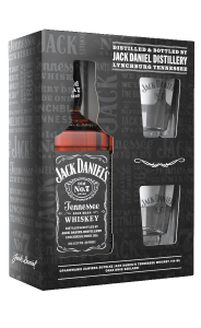 Jack Daniel's Whiskey + dwie szklanki w zestawie prezentowym