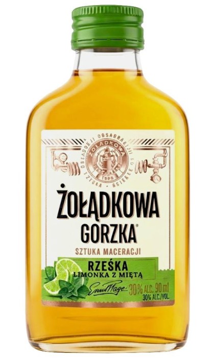 WÓDKA ŻOŁĄDKOWA RZEŚKA LIMONKA-MIĘTA 0,09L