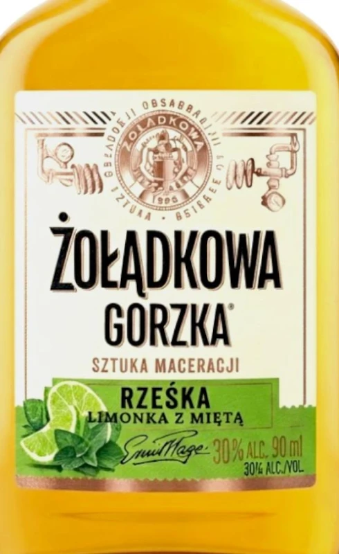 WÓDKA ŻOŁĄDKOWA RZEŚKA LIMONKA-MIĘTA 0,09L