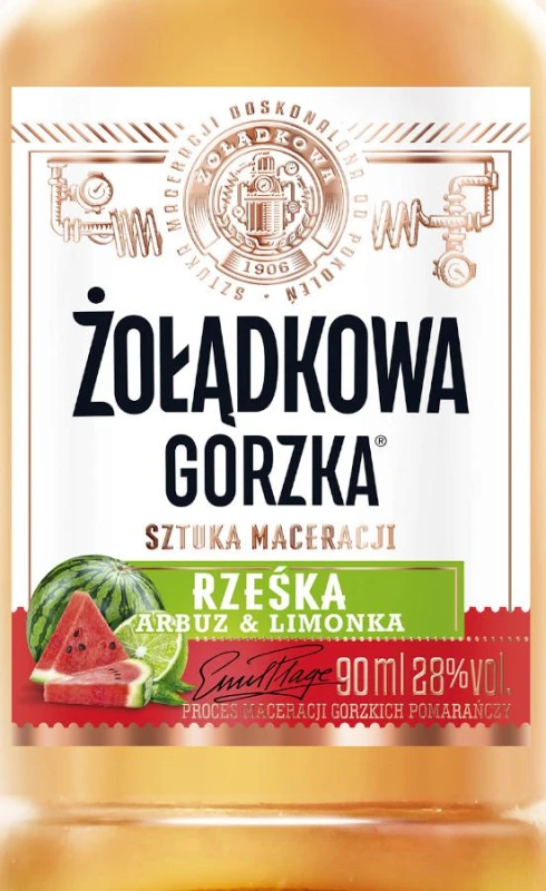 WÓDKA ŻOŁĄDKOWA RZEŚKA ARBUZ-LIMONKA 0,09L