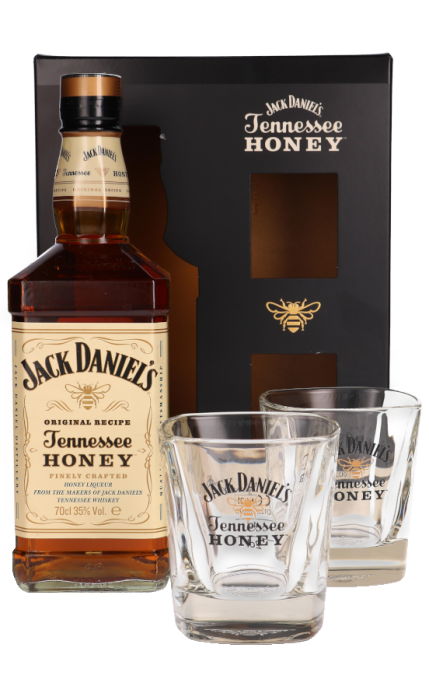 Jack Daniels Honey 0,7L + Szklanki w zestawie