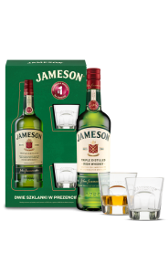 Zestaw Prezentowy Whiskey Irlandzkie Jameson 700ml + 2 szklanki do whiskey gratis